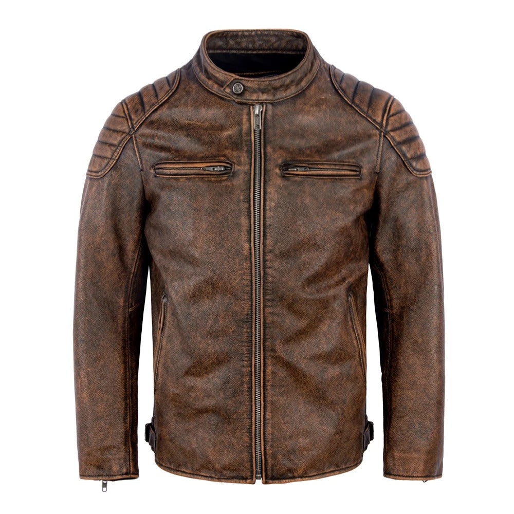 Jorge | Leather Jacket with Front Zipper