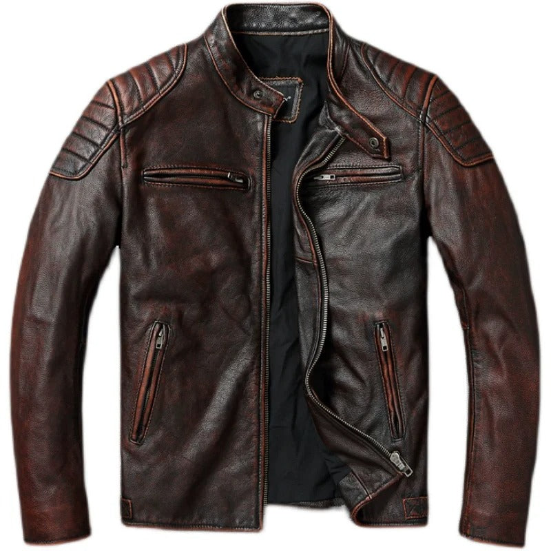 Jorge | Leather Jacket with Front Zipper