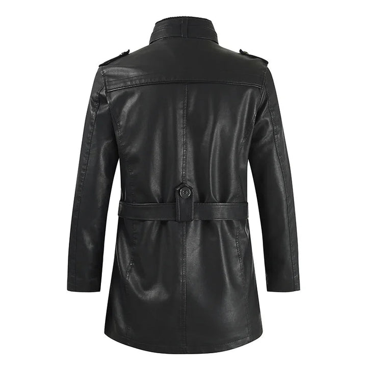 Adrien™ | Elegant Long Leather Coat for Men