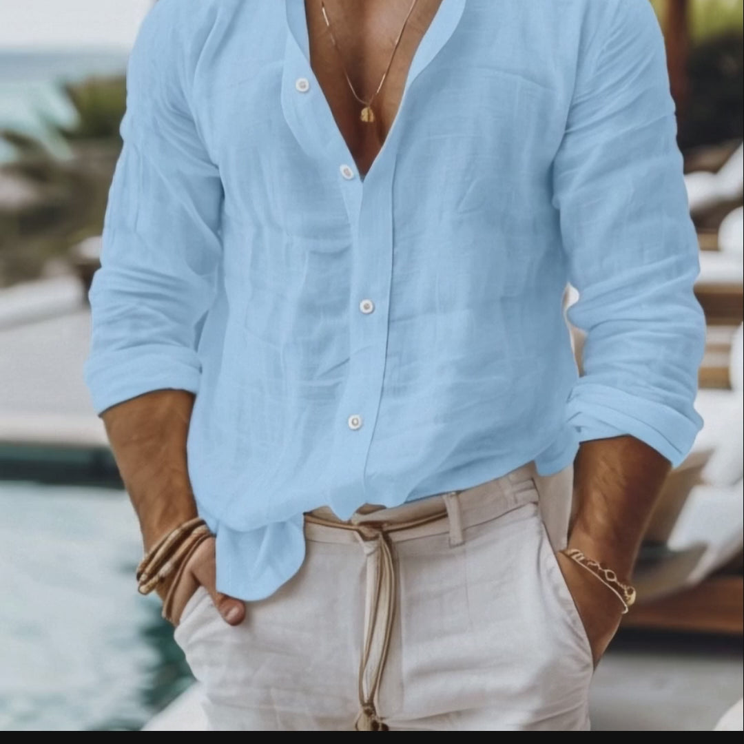 Lucas | Linen Summer Button-Up Shirt