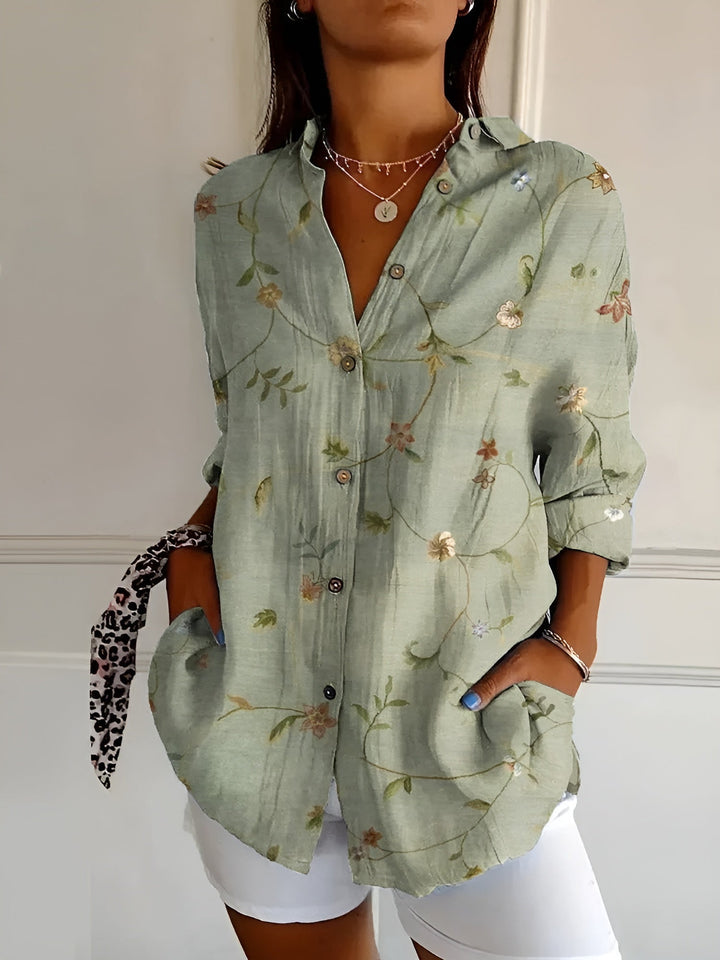 Fiora | Ocean Patchwork Blouse